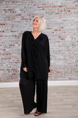 Pleat Palazzo Black