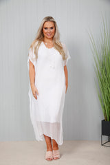 Sammie Silk Dress White