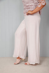 Silk Palazzo Trousers Blush Pink