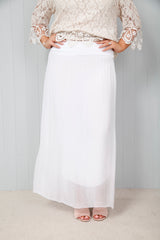 Silk Skirt White