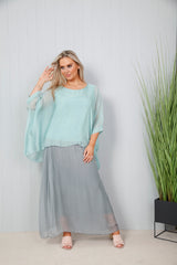 Silk Skirt Pewter Grey