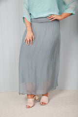 Silk Skirt Pewter Grey