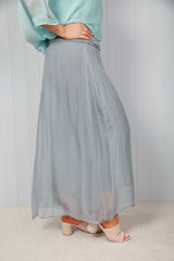 Silk Skirt Pewter Grey