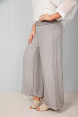 Silk Palazzo Trousers Mocha