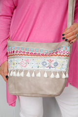 Bohemian Tassel Bag Beige