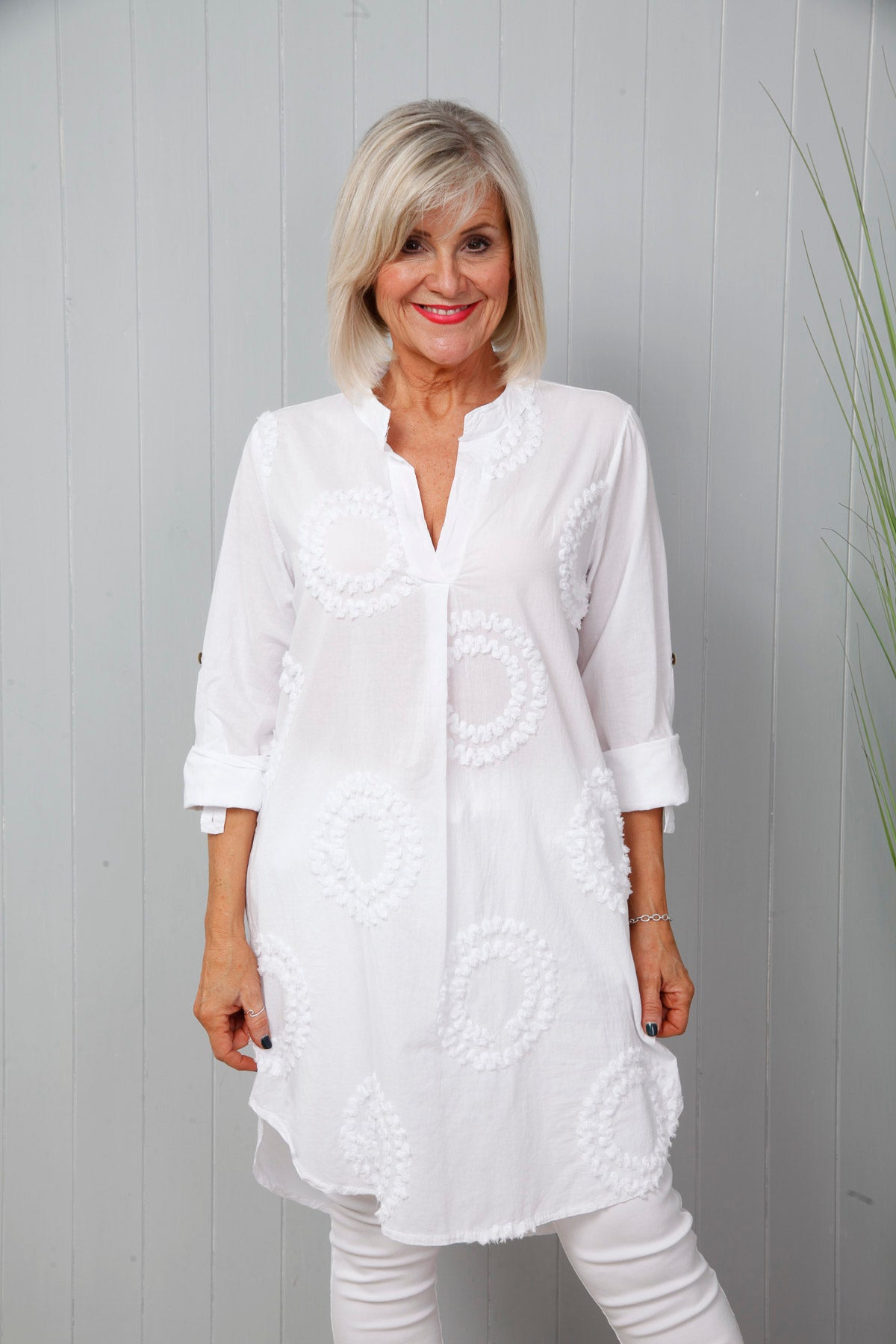 Callie Circle Tunic White