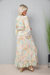 Lauren Paisley Dress Cream