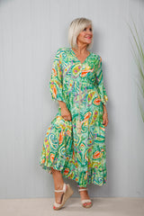 Lauren Paisley Dress Green