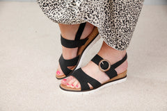 Valerie Wedge Sandals Black