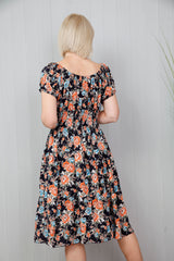 Freya Floral Dress Navy