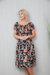 Freya Floral Dress Navy