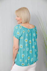 Daisy Bardot Top Sea Green