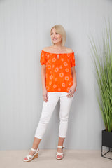 Daisy Bardot Top Tangerine