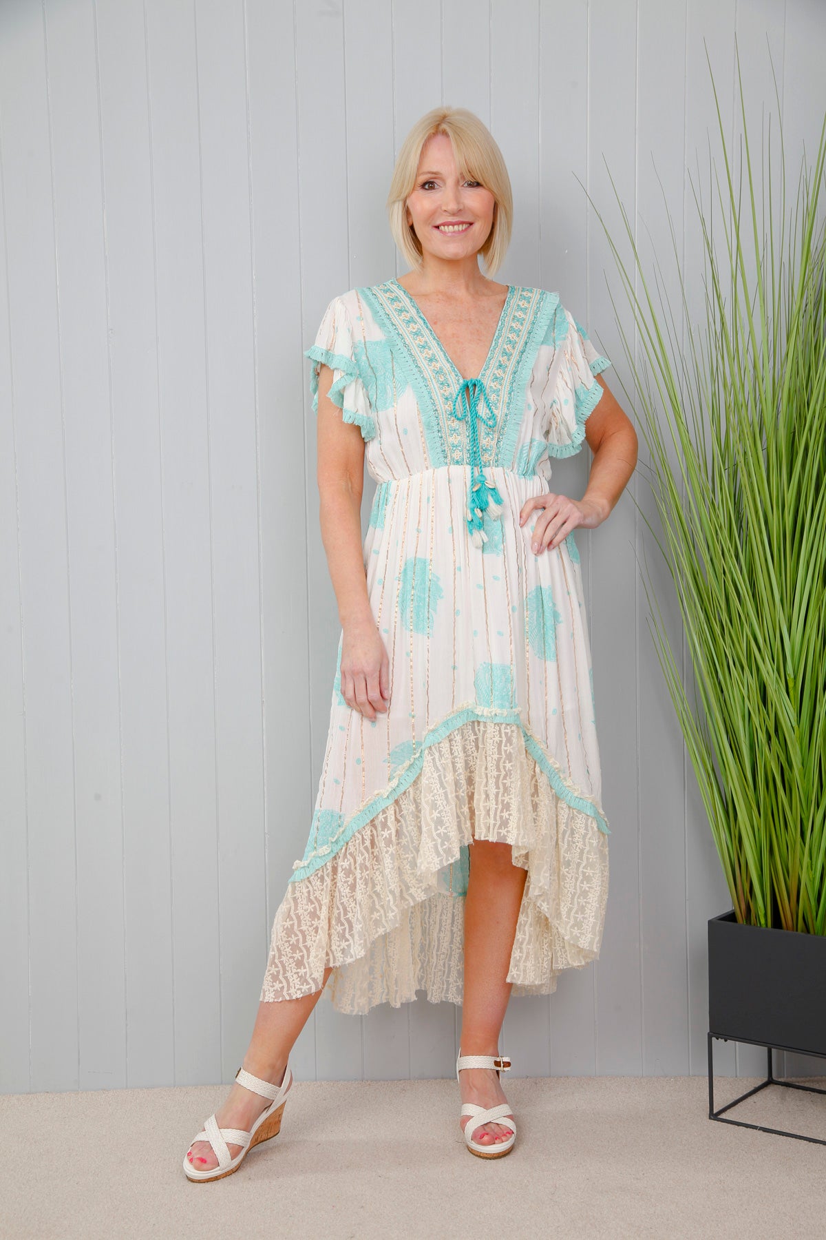 Lainie Lace Dress Aqua