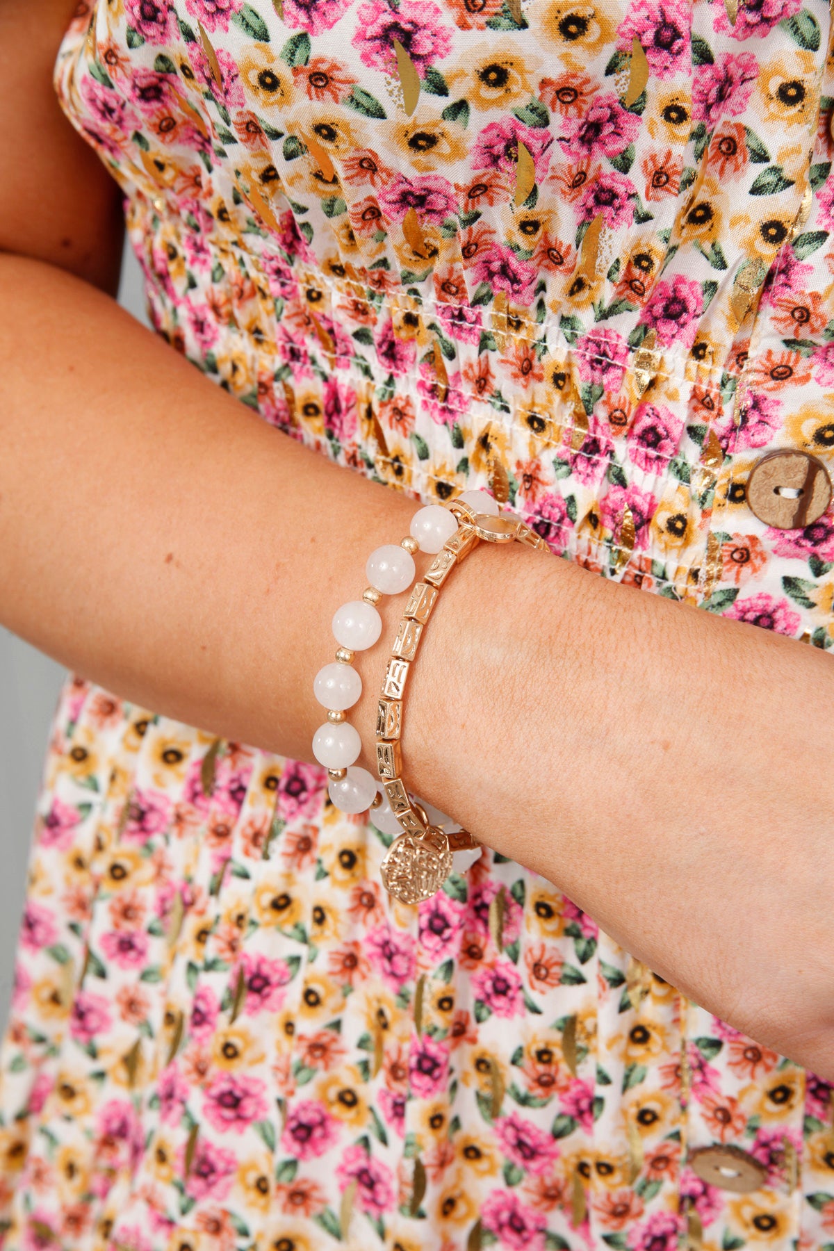 Harlow Beaded Bracelet Pearl