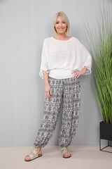 Elephant Harem Pants White/Black