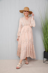 Portia Paisley Dress Peachy Pink