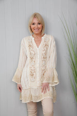 Priya Pearl Tunic Cream