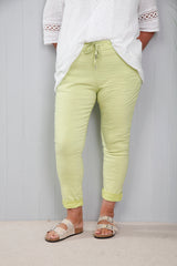 Lurex Tie Magic Pants Lime