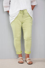 Lurex Tie Magic Pants Lime