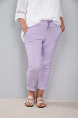 Lurex Tie Magic Pants Lilac