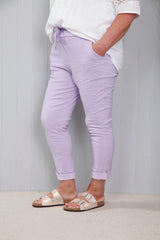 Lurex Tie Magic Pants Lilac