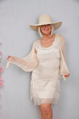 Silk Rosalie Ruffle Tunic Champagne