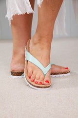 Hazel Cork Flip Flops Mint