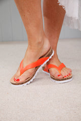 Hazel Cork Flip Flops Clementine