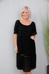 Black Tiered Cotton Tunic