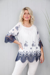 Chelsea Crochet Lace Trim Top