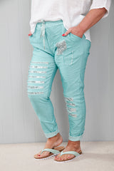 Curve Sequin Magic Pants Aqua