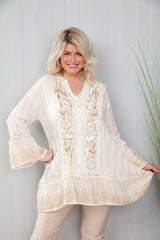 Priya Pearl Tunic Cream