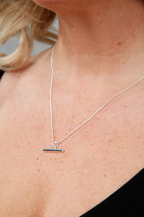 Alice T Bar Necklace Silver