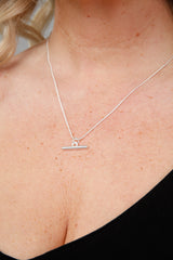 Alice T Bar Necklace Silver