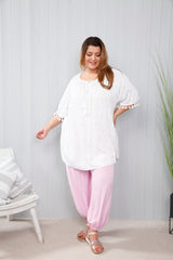 Curve Blossom Bardot Tunic White