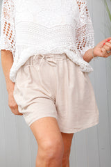 Linen Pocket Shorts Beige