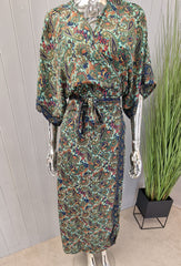 Silk Wrap Kimono Dress