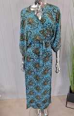 Silk Wrap Kimono Dress