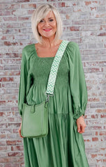 Chevron Crossbody Bag Fern Green