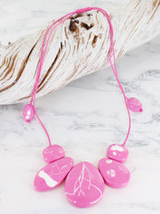 Marble Pendant Necklace Fuchsia