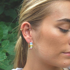 Crystal Rainbow Hoop Earrings