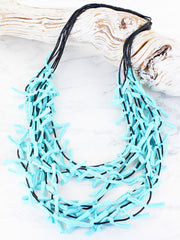 Rosie Ribbon Necklace Aqua