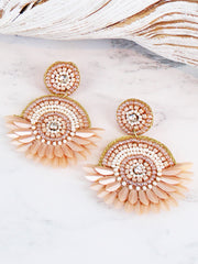 Brielle Beaded Earrings Nude