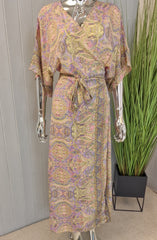 Silk Wrap Kimono Dress