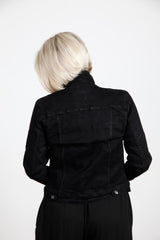 Black Denim Stretch Jacket - bestacaiberryselect
