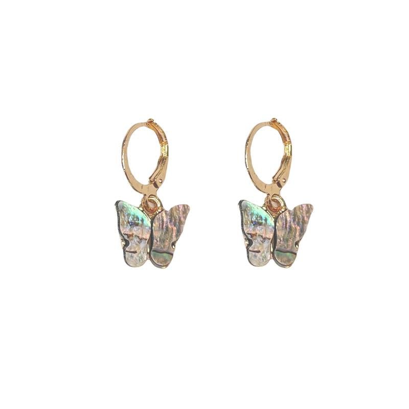 Butterfly Huggie Earrings Abolone - bestacaiberryselect