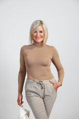 Camel Turtleneck Top - bestacaiberryselect