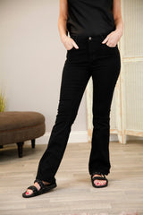 High Waisted Black Bootcut Jeans - bestacaiberryselect