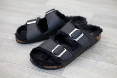 Kathy Slider Slippers Black - bestacaiberryselect